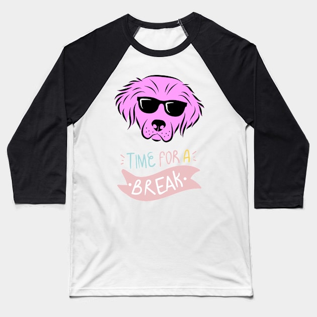 Time break dog Baseball T-Shirt by redsunflower